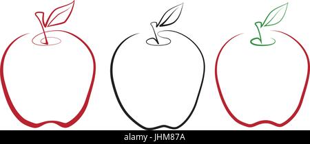 Linea arte Apple Illustrazione Vettoriale