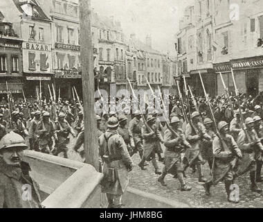 Il francese liberare Noyon, 18 marzo 1917 Foto Stock