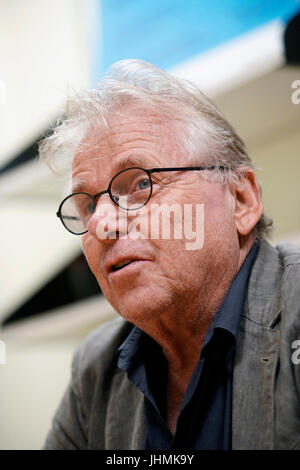 Montreal, Canada. 14 Luglio, 2017. Daniel Cohn-Bendit intervistata prima di dare una lezione a Montreal.Credit:Mario Beauregard/Alamy Live News Foto Stock