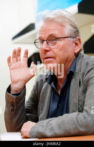 Montreal, Canada. 14 Luglio, 2017. Daniel Cohn-Bendit intervistata prima di dare una lezione a Montreal.Credit:Mario Beauregard/Alamy Live News Foto Stock