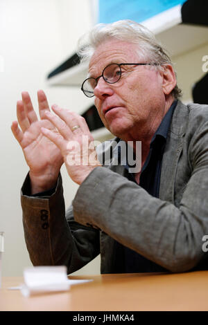 Montreal, Canada. 14 Luglio, 2017. Daniel Cohn-Bendit intervistata prima di dare una lezione a Montreal.Credit:Mario Beauregard/Alamy Live News Foto Stock