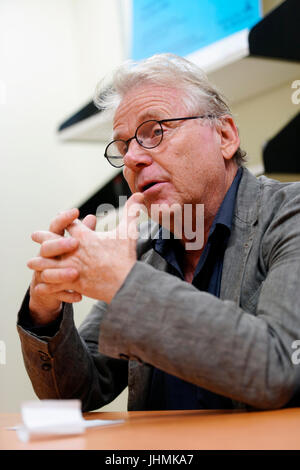 Montreal, Canada. 14 Luglio, 2017. Daniel Cohn-Bendit intervistata prima di dare una lezione a Montreal.Credit:Mario Beauregard/Alamy Live News Foto Stock