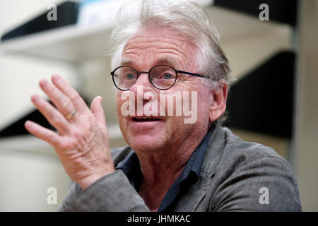 Montreal, Canada. 14 Luglio, 2017. Daniel Cohn-Bendit intervistata prima di dare una lezione a Montreal.Credit:Mario Beauregard/Alamy Live News Foto Stock