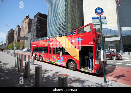 La città di New York City sightseeing gray line tour Punto di rientro east harlem onu USA Foto Stock