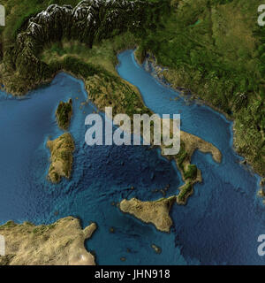 Italia mappa 3d Foto Stock