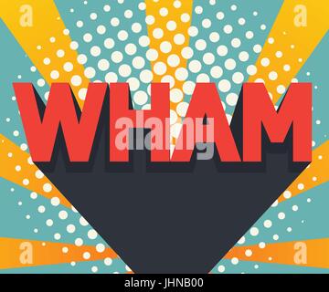 Abstract wham pop art, fumetto sfondo con colore retrò illustrazione vettoriale Illustrazione Vettoriale