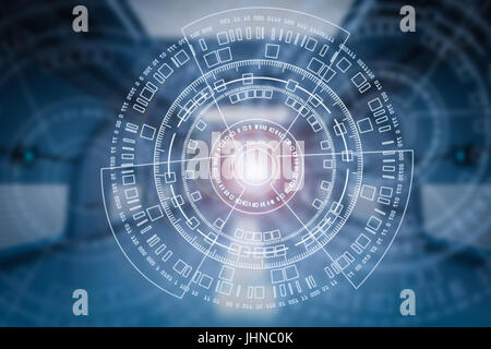 3D rendering avveniristico virtual display o display HUD Foto Stock