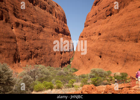 Dentro e intorno al massiccio del Kata Tjuta (Olgas) Australia centrale Foto Stock