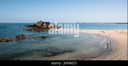 Spiaggia di St Malo Foto Stock