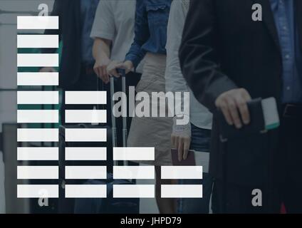 Composito Digitale di grafica Info contro le persone sullo sfondo Foto Stock