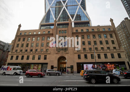 Base dell'originale Hearst Tower New York City USA Foto Stock