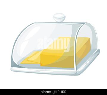 Burro sul tagliere isolato foto realistiche di illustrazione vettoriale pagina del sito web e mobile app design elemento vettoriale Illustrazione Vettoriale