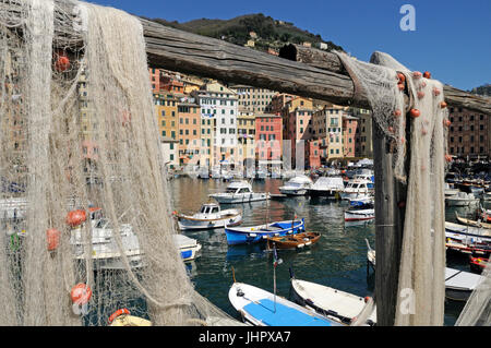 Il borgo di Camogli, Genova, Liguria, Italia Foto Stock