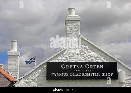 Il famoso fabbro del negozio, Gretna Green Foto Stock