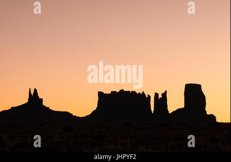 Tramonto, Monument Valley Navajo Tribal Park, Arizona Foto Stock