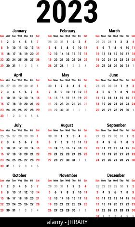 Calendario per il 2023 Illustrazione Vettoriale