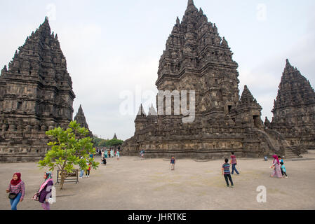 Prambanan IX secolo tempio indù composto, Yogyakarta Java Indonesia. Foto Stock