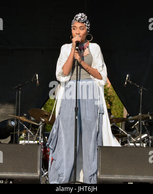 Los Angeles, Ca, Stati Uniti d'America. 14 Luglio, 2017. Yuna al la Soul Festival in Los Angeles, California. Luglio 14, 2017. Credito: Koi Sojer/Snap'n u foto/media/punzone Alamy Live News Foto Stock