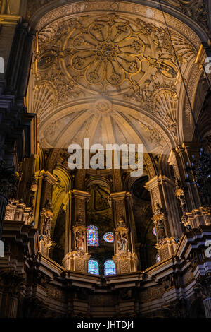 MALAGA, Andalusia/SPAGNA - luglio 5 : Vista interna della Cattedrale della incarnazione in Malaga Costa del Sol Spagna il 5 Luglio 2017 Foto Stock