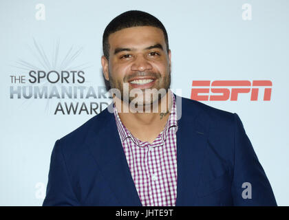 Shawne Merriman partecipa al terzo anno umanitario dello Sport LA LIVE NOVO Los Angeles luglio 11,2017. Foto Stock