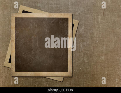 Vecchio instant photo frame su tela grunge Foto Stock