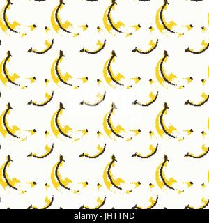 Banana modello senza cuciture colorate tropicali ornamento stile di sfondo Illustrazione Vettoriale