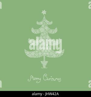 Albero di natale, composto da fiocchi di neve. Vettore, EPS8 Illustrazione Vettoriale
