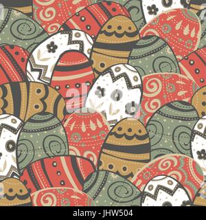 Senza soluzione di continuità le uova di pasqua pattern. Illustrazione Vettoriale
