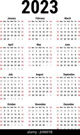 Calendario per il 2023 Illustrazione Vettoriale