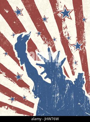 Grunge American Independence Day sfondo a tema. Vettore. Illustrazione Vettoriale