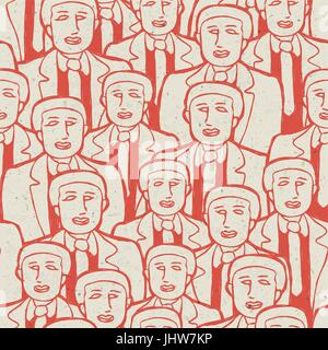 Abstract folla di uomini di affari. Modello senza giunture, concetto vettoriale EPS10 Illustrazione Vettoriale