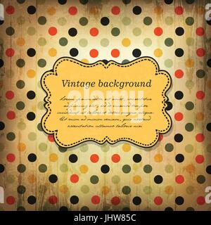 Scheda Vintage design con modello a punti. Vettore, EPS10 Illustrazione Vettoriale