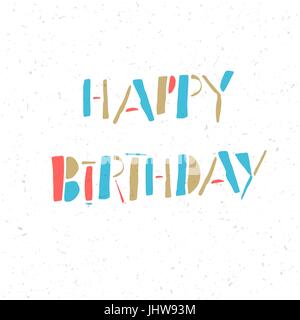 Buon compleanno scritte su carta bianca Texture Illustrazione Vettoriale