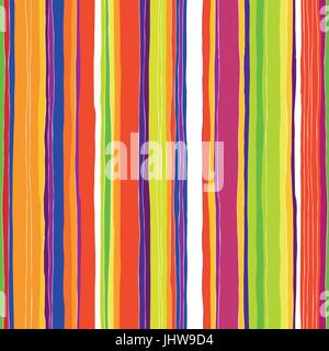 Abstract strisce colorate pattern. Seamless disegnati a mano le linee di disegno vettoriale. Illustrazione Vettoriale