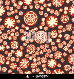 Brown perfetta stampa infantile di fiori stilizzati. Illustrazione Vettoriale