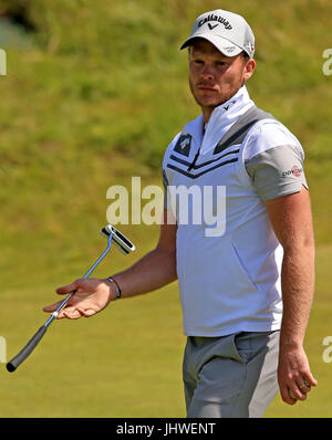 L'Inghilterra del Danny Willett durante la pratica giorno uno del Campionato Open 2017 al Royal Birkdale Golf Club, Southport. Foto Stock