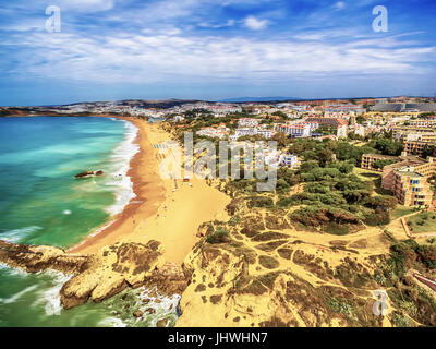 Algarve Portogallo: antenna UAV foto della costa Foto Stock