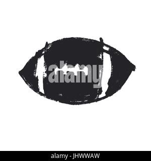 Grunge american football palla. Football Icona vettore Illustrazione Vettoriale