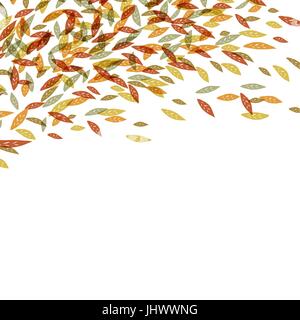 Autunno caduta foglie. Autumn Fall illustrazione. Per l'autunno e di ringraziamento biglietti di auguri disegni. Disegnata a mano quirky illustrazione vettoriale. Salita com Illustrazione Vettoriale