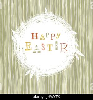 Felice Pasqua cartolina con il simbolo di nido Illustrazione Vettoriale