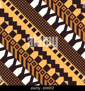 Tribali etnici Aztec Seamless Pattern. Geometrico illustrazione ornamentali. Decorativa Texture elegante Foto Stock