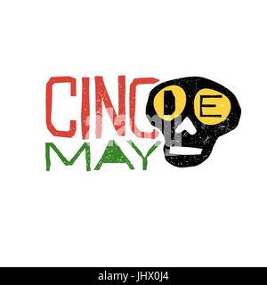 Cinco de Mayo tipografia. Cinco de Mayo holiday logo. Illustrazione Vettoriale