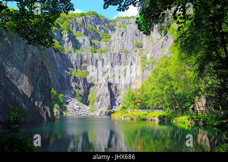 Vivian cava di ardesia, Dinorwic cave di ardesia, Llanberis, Gwynedd, Snowdonia, Galles del Nord, Regno Unito Foto Stock