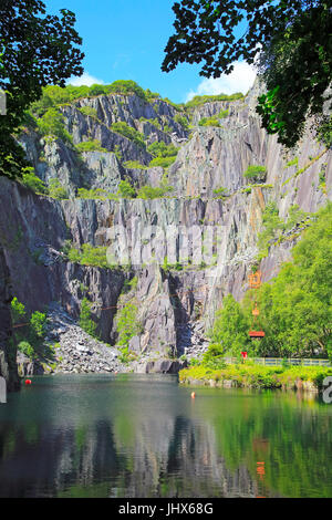 Vivian cava di ardesia, Dinorwic cave di ardesia, Llanberis, Gwynedd, Snowdonia, Galles del Nord, Regno Unito Foto Stock