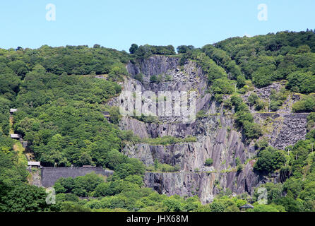 Vivian cava di ardesia, Dinorwic cave di ardesia, Llanberis, Gwynedd, Snowdonia, Galles del Nord, Regno Unito Foto Stock