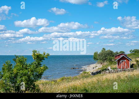 Djupvik sulla costa occidentale dello svedese del Mar Baltico isola Oland. Oland è una popolare destinazione turistica in Svezia. Foto Stock