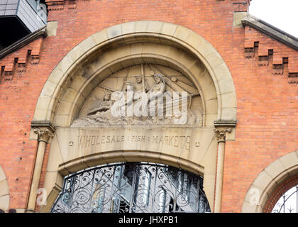 Ex Commercio all'ingrosso Mercato Ittico sito; Northern Quarter, Manchester, Regno Unito Foto Stock