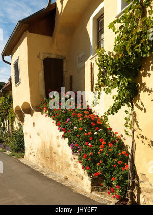 Vecchia casa in spitz / Danubio, Austria, Bassa Austria Wachau - Vecchia casa in spitz / Danubio, Bassa Austria, regione di Wachau, altes Haus ho Foto Stock