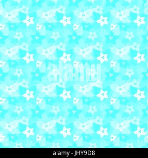 Modello senza cuciture con fiori di colore turchese Foto Stock