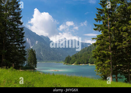 Predilsee, Raibler Lake (lago del Predil), Friaul-Julisch Veneto, Italia - salamoia Predil (situazione de Predil), Friuli Venezia Giulia, Italia, Raibler S Foto Stock